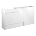 Vasca Salto 1536mm Standard Basin WC & 1 Door Unit Pack - White Gloss (Oak Cab) - 0
