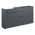 Vasca Salto 1536mm Standard Basin WC & 3 Drawer Unit Pack - Matt Graphite Grey (Oak Cab) - 0
