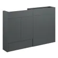 Vasca Liscio 1236mm Slim Basin & WC Unit Pack - Matt Graphite Grey (Oak Cab)  - 0