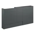 Vasca Liscio 1536mm Slim Basin WC & 1 Door Unit Pack - Matt Graphite Grey (Oak Cab) - 0