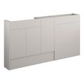 Vasca Liscio 1536mm Slim Basin  WC & 1 Door Unit Pack - Matt Dove Grey (Oak Cab)  - 0
