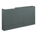 Vasca Liscio 1536mm Slim Basin  WC & 1 Door Unit Pack - Matt Green (Oak Cab)  - 0