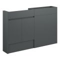 Vasca Salto 1236mm Slim Basin & WC Unit Pack - Matt Graphite Grey (Grey Cab)  - 0