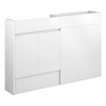 Vasca Salto 1236mm Slim Basin & WC Unit Pack - White Gloss (Oak Cab)  - 0