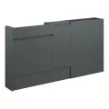 Vasca Salto 1536mm Slim Basin WC & 1 Door Unit Pack - Matt Graphite Grey (Oak Cab) - 0