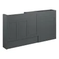 Vasca Bordo 1536mm Slim Basin WC & 1 Door Unit Pack - Matt Graphite Grey (Oak Cab) - 0