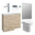 Vasca Fino 1000mm Furniture & BTW WC Pack - Oak (LH) - 0