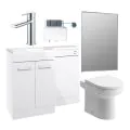 Vasca Fino 1000mm Furniture & BTW WC Pack - White Gloss (RH) - 0