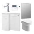 Vasca Fino 900mm Furniture & BTW WC Pack - White Gloss (LH) - 0