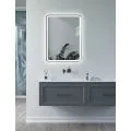 Vasca Porta 600mm Rectangle Front-Lit LED Mirror - Matt Black - 2