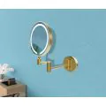 Vasca Tondo Round LED Cosmetic Mirror - Brushed Brass - 1