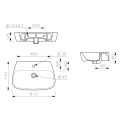 Vasca Moda 600x400mm 1TH Basin & Semi Pedestal - 3