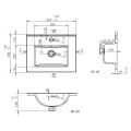 Vasca Rapallo 510mm Floor Standing Unit Inc. Basin - Matt Graphite Grey  - 4