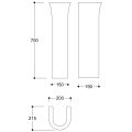 Vasca Tondo 560x450mm 1TH Basin & Full Pedestal (Boxed) - 5