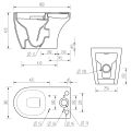 Vasca Milan Rimless Close Coupled Open Back WC & Soft Close Seat - 3