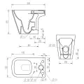 Vasca Moda Rimless Close Coupled Open Back Comfort Height WC & Soft Close Seat - 3