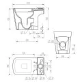 Vasca Moda Rimless Close Coupled Open Back Short Projection WC & Soft Close Seat - 4
