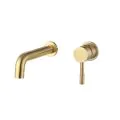 Vasca Cirocco 155mm Wall Mounted Basin Mixer - Brushed Brass - 0