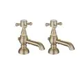 Vasca Urso Basin Pillar Taps - Brushed Brass - 0