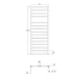 Abacus Metro Towel Warmer 1193x500mm Textured Grey ELME120050GT - 1