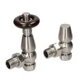 BiWorld Bentley Traditional Silver Nickel 15mm TRV & Lockshield Valve Set EV-B15SN - 0