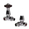 BiWorld Bentley Traditional Chrome 15mm Corner TRV & Lockshield Valve Set EV-BC15C - 0