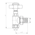 BiWorld Heavy Pattern 15mm Cross Head Chrome Angled Wheel Head Valve EV-CH15A - 1