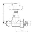 BiWorld Heavy Pattern 15mm Cross Head Chrome Straight Wheel Head Valve EV-CH15S - 0