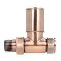 BiWorld Heavy Pattern 15mm Antique Copper Straight Wheel Head Valve EV-HP15SAC - 0