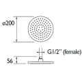Bristan Round Abs Fixed Head - 200mm FHC ABRD01 C - 1