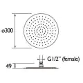 Bristan Round Stainless Steel Slimline Fixed Head 300mm FH SLRD03 C - 1