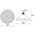 Bristan Round Traditional Stainless Steel Fixed Head - 200mm Gold FH TDRD02 G - 1