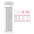 MHS Rads 2 Rails Finsbury Double Panel Vertical Anthracite Radiator 1800x600mm FIVDAN-18-600 - 3