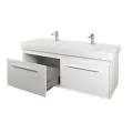 Abacus Simple 130cm Double Basin Vanity Unit White - 0
