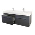 Abacus Simple 130cm Double Basin Vanity Unit Anthracite - 0