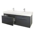 Abacus Simple 130cm Double Basin Vanity Unit Anthracite - 0