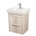 Abacus Simple Cloakroom 45cm Basin Vanity Unit Bleached Oak - 0