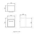 Abacus Simple Cloakroom 45cm Basin Vanity Unit Bleached Oak - 1