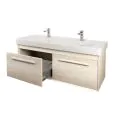 Abacus Simple 130cm Double Basin Vanity Unit Bleached Oak - 0