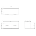 Abacus Simple 130cm Double Basin Vanity Unit Bleached Oak - 1