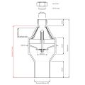 Hotun Hiflo White 15-32 Dry Trap Tundish HHW100C - 1