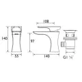 Bristan Hourglass Basin Mixer Black with Waste HOU BAS BLK - 1