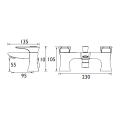 Bristan Hourglass Bath Shower Mixer Chrome HOU BSM C - 1