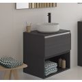 Vasca Modulo 355mm Ceramic Round Washbowl & Waste - Matt Black - 2