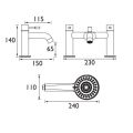 Bristan Mila Bath Shower Mixer Chrome MI BSM C - 2