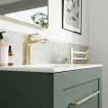 Vasca Cornice 300mm Wall Hung 1 Door Tall Unit - Matt Reed Green - 2