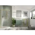 Vasca Cornice 300mm Wall Hung 1 Door Tall Unit - Matt Reed Green - 1