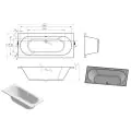 Vasca Vita Round Double End SUPERCAST 1700x750x550mm 0TH Bath w/Legs - 1