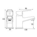 Bristan Niva Basin Mixer with Clicker Waste NVA BAS C - 1