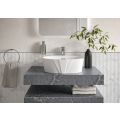 Vasca Scuro 600mm Wall Hung Basin Shelf - Grey Marble  - 4